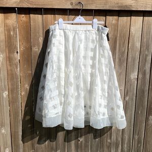 Beautiful White Windowpane Full Skirt